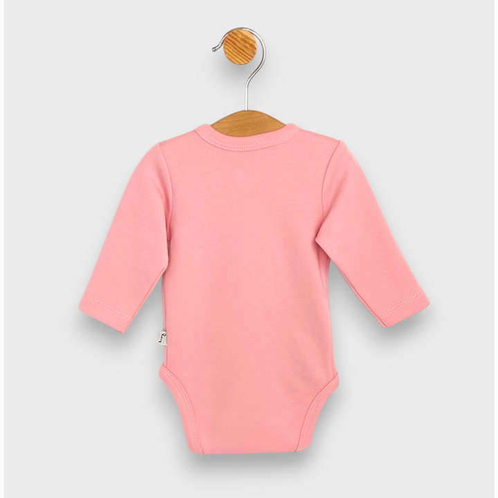 Rainy Бебешко боди със странично закопчаване Коте с балон 48 - 74 см. пудра