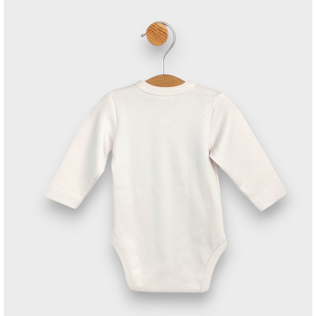 Rainy Бебешко боди със странично закопчаване Мече с балон 48 - 74 см. нежно екрю