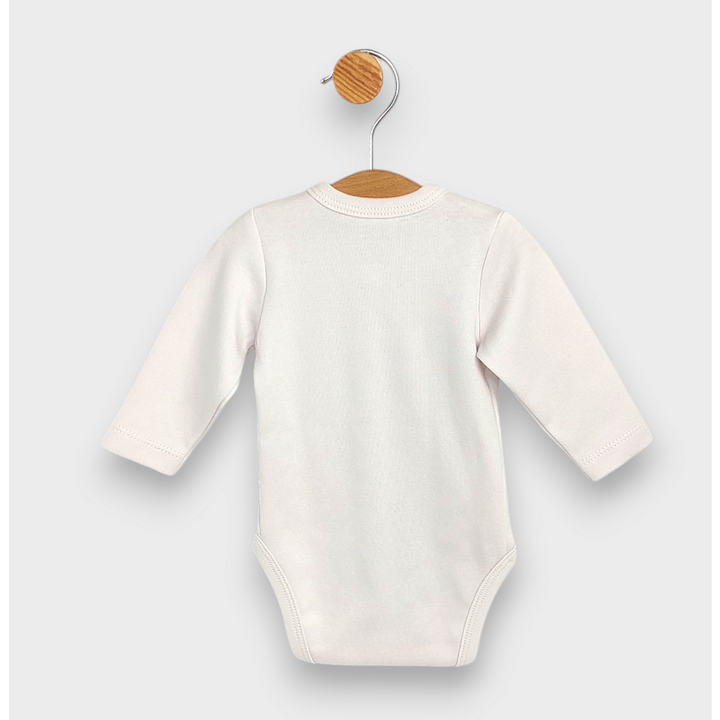 Rainy Бебешко боди със странично закопчаване Мече с балон 48 - 74 см. нежно екрю