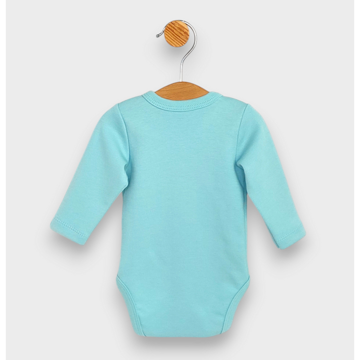 Rainy Бебешко боди със странично закопчаване Слонче с балон 48 - 74 см. аква