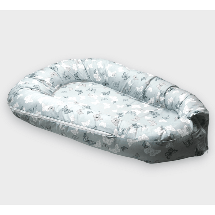 Rainy Бебешко гнездо за новородено 3в1 Пеперудки мента