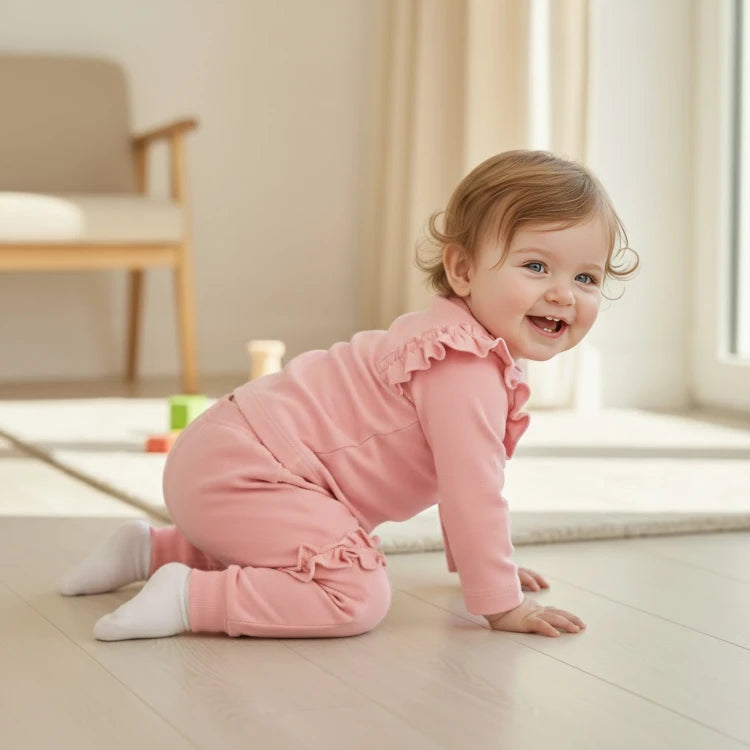 Rainy Бебешка блуза с дълъг ръкав и харбали 62-92 см. пудра