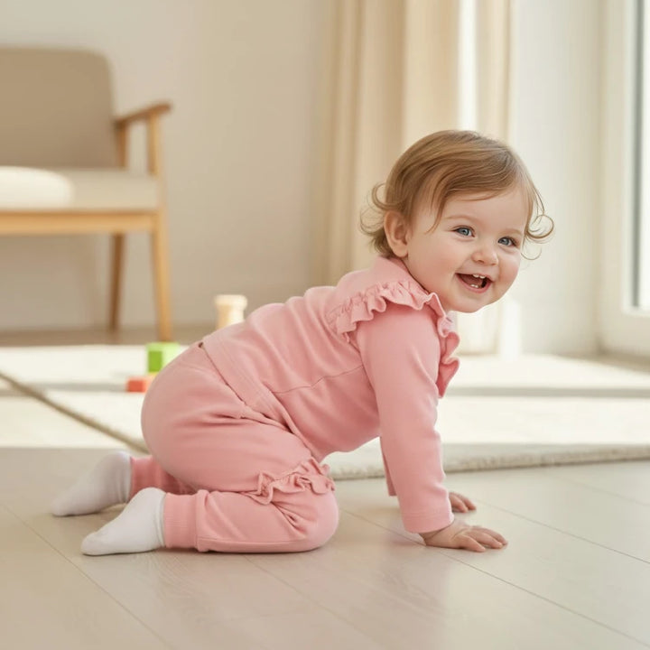 Rainy Бебешка блуза с дълъг ръкав и харбали 62-92 см. пудра