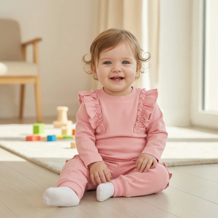 Rainy Бебешка блуза с дълъг ръкав и харбали 62-92 см. пудра