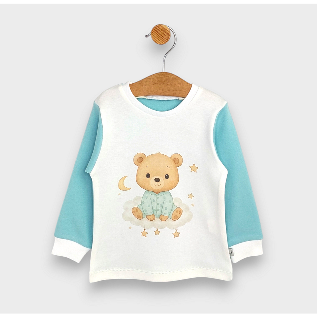 Rainy Детска пижама с дълъг ръкав Bear 80 - 104 см. аква