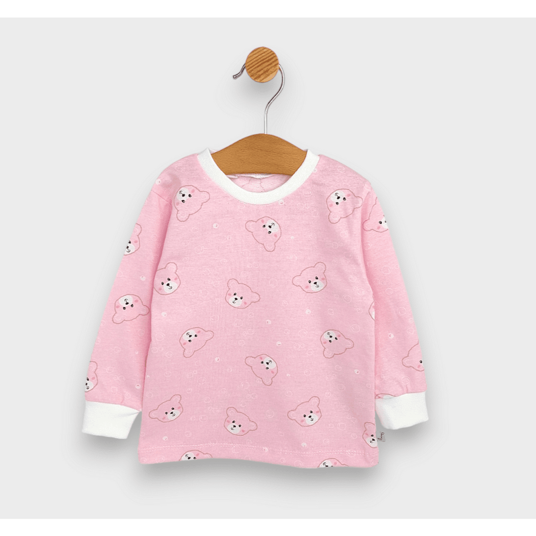 Rainy Детска пижама с дълъг ръкав Мече 74-110см. розов