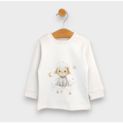 Rainy Детска пижама с дълъг ръкав Sheep 74 - 110 см. нежно екрю