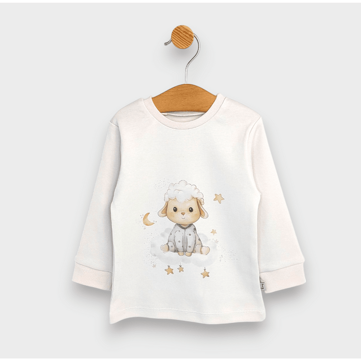 Rainy Детска пижама с дълъг ръкав Sheep 74 - 110 см. нежно екрю