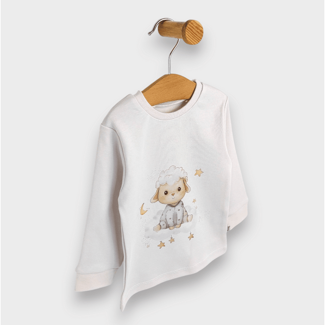 Rainy Детска пижама с дълъг ръкав Sheep 74 - 110 см. нежно екрю