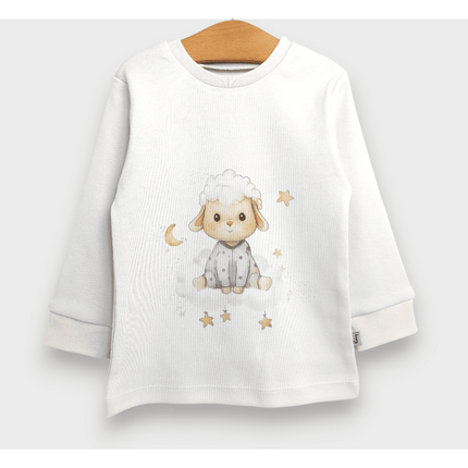 Rainy Детска пижама с дълъг ръкав Sheep 74 - 110 см. нежно екрю