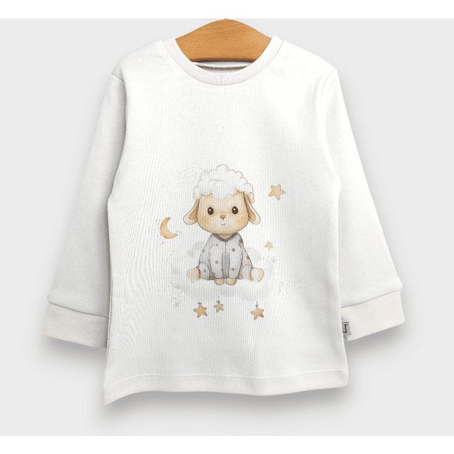 Rainy Детска пижама с дълъг ръкав Sheep 74 - 110 см. нежно екрю