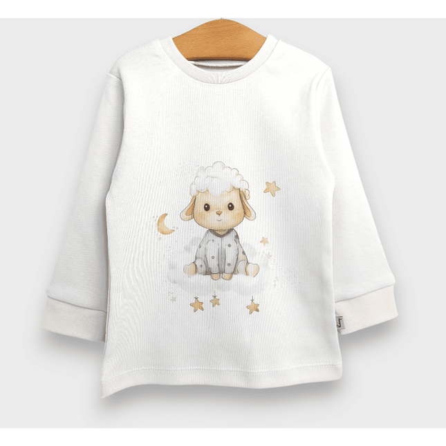 Rainy Детска пижама с дълъг ръкав Sheep 74 - 110 см. нежно екрю