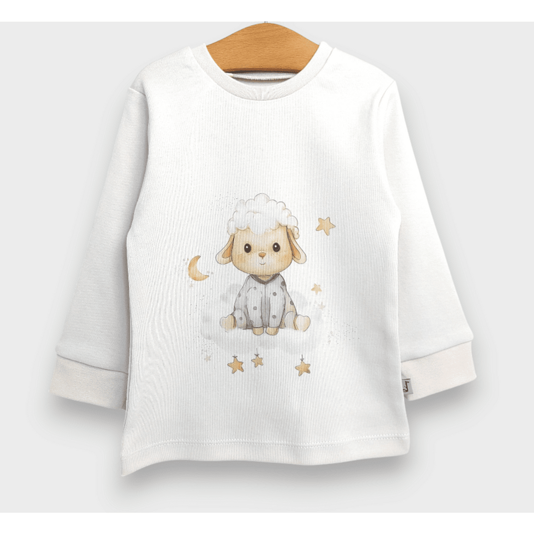 Rainy Детска пижама с дълъг ръкав Sheep 74 - 110 см. нежно екрю
