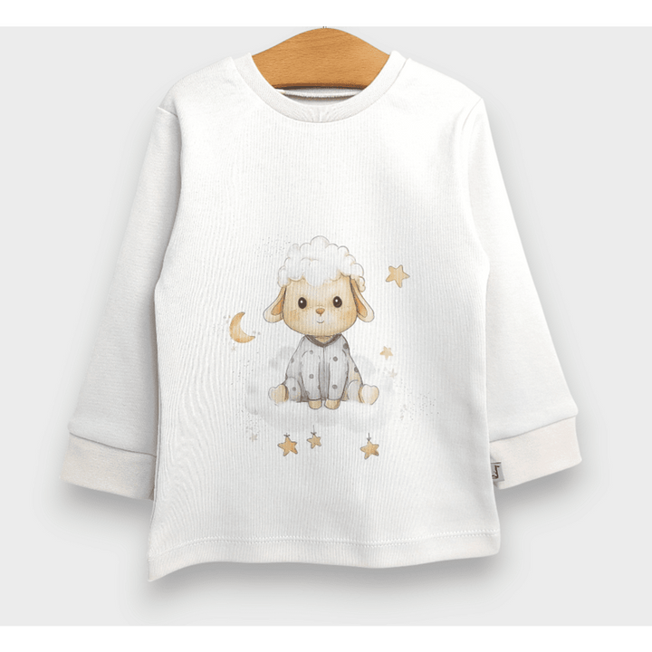 Rainy Детска пижама с дълъг ръкав Sheep 74 - 110 см. нежно екрю