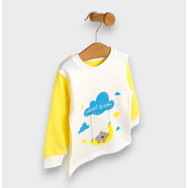 Rainy Детска пижама с дълъг ръкав Sweet dreams 74 - 110 см. екрю/жълт