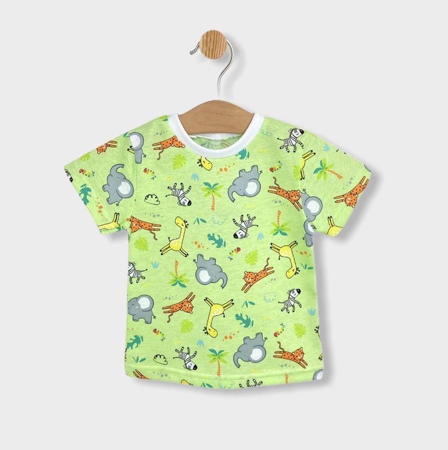 Rainy Детска пижама с къс ръкав Print green