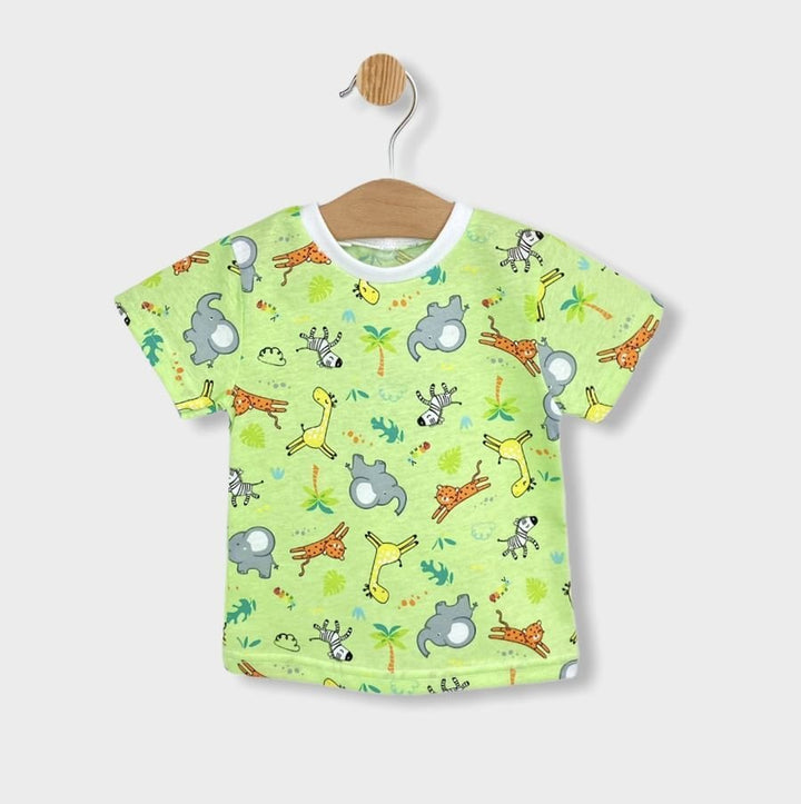 Rainy Детска пижама с къс ръкав Print green