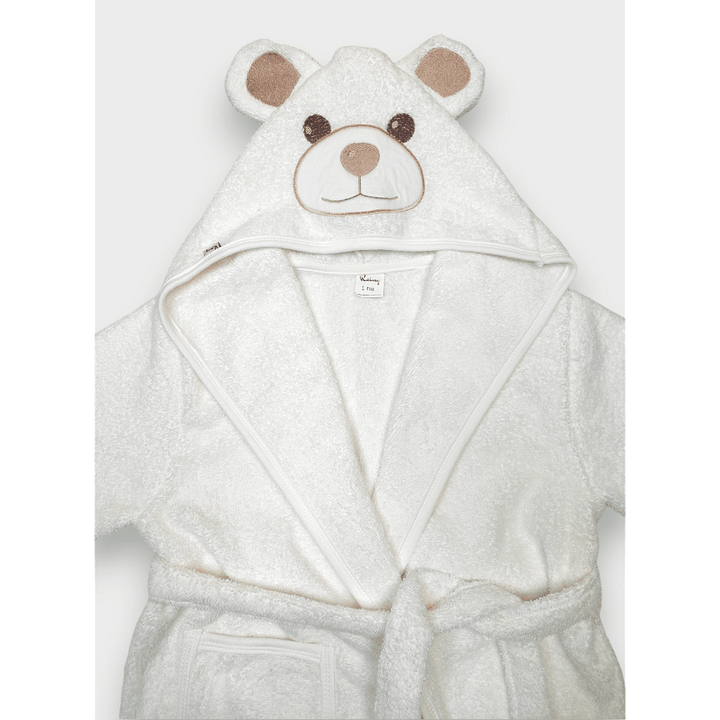 Rainy Детски халат с ушички 1-4 г. Мече екрю
