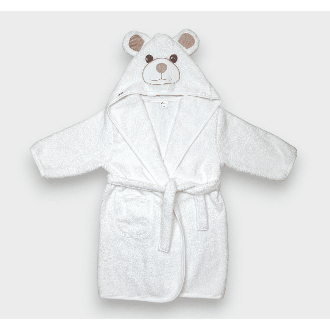 Rainy Детски халат с ушички 1-4 г. Мече екрю