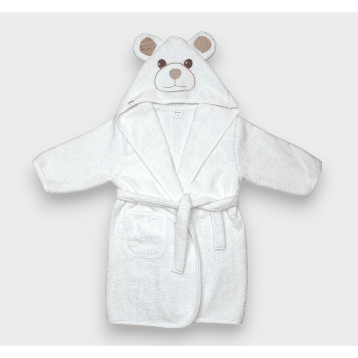 Rainy Детски халат с ушички 1-4 г. Мече екрю