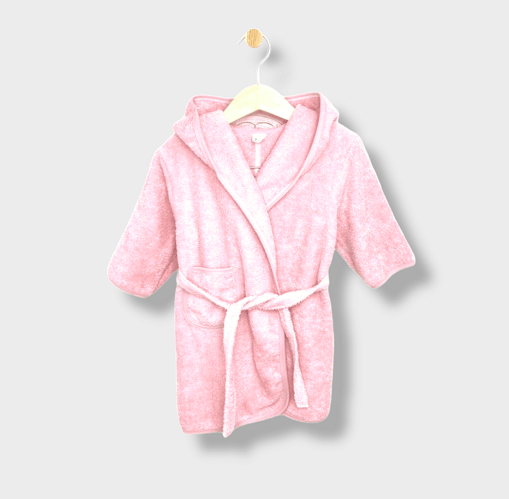 Rainy Детски халат с ушички 1-4 г. Мече розов