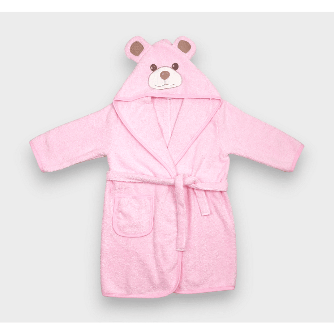 Rainy Детски халат с ушички 1-4 г. Мече розов