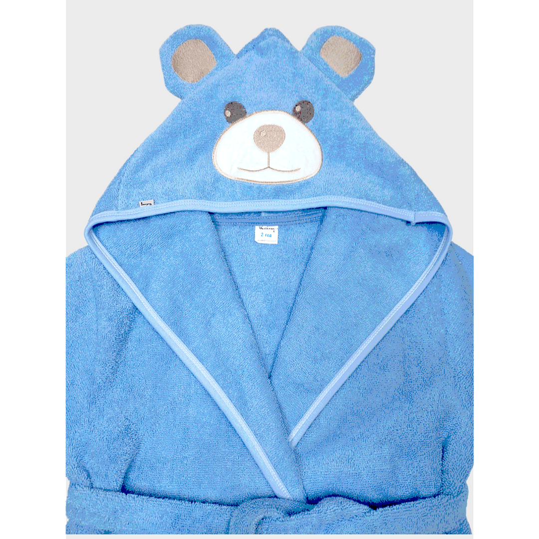 Rainy Детски халат с ушички 1-4 г. Мече син