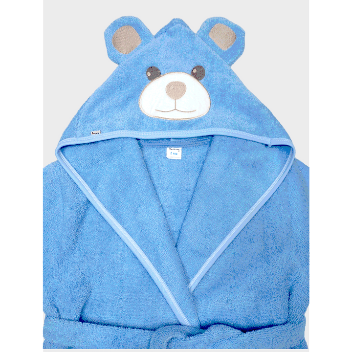 Rainy Детски халат с ушички 1-4 г. Мече син