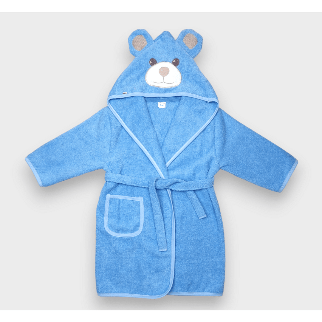 Rainy Детски халат с ушички 1-4 г. Мече син