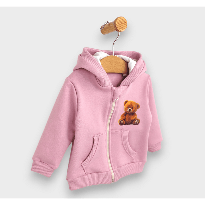 Rainy Детски суитшърт Cute Bear 62-92 см. пепел от рози