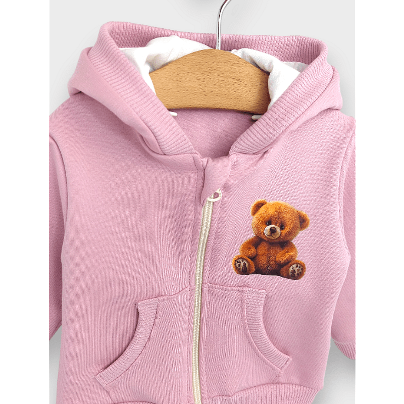 Rainy Детски суитшърт Cute Bear 62-92 см. пепел от рози