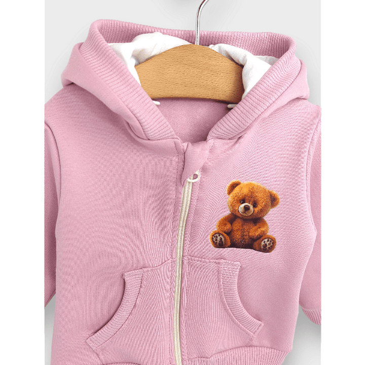 Rainy Детски суитшърт Cute Bear 62-92 см. пепел от рози