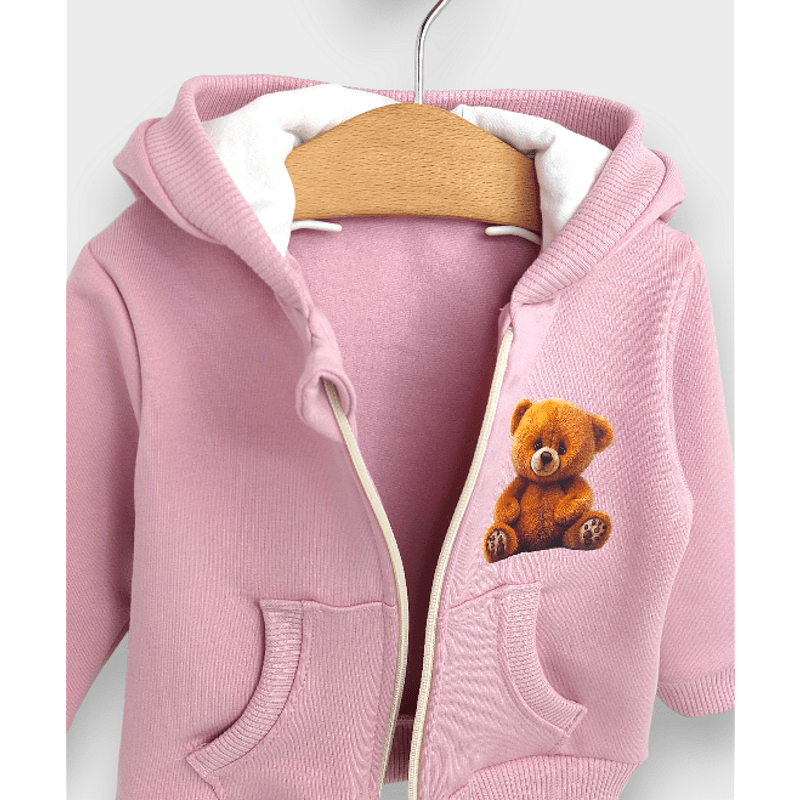Rainy Детски суитшърт Cute Bear 62-92 см. пепел от рози