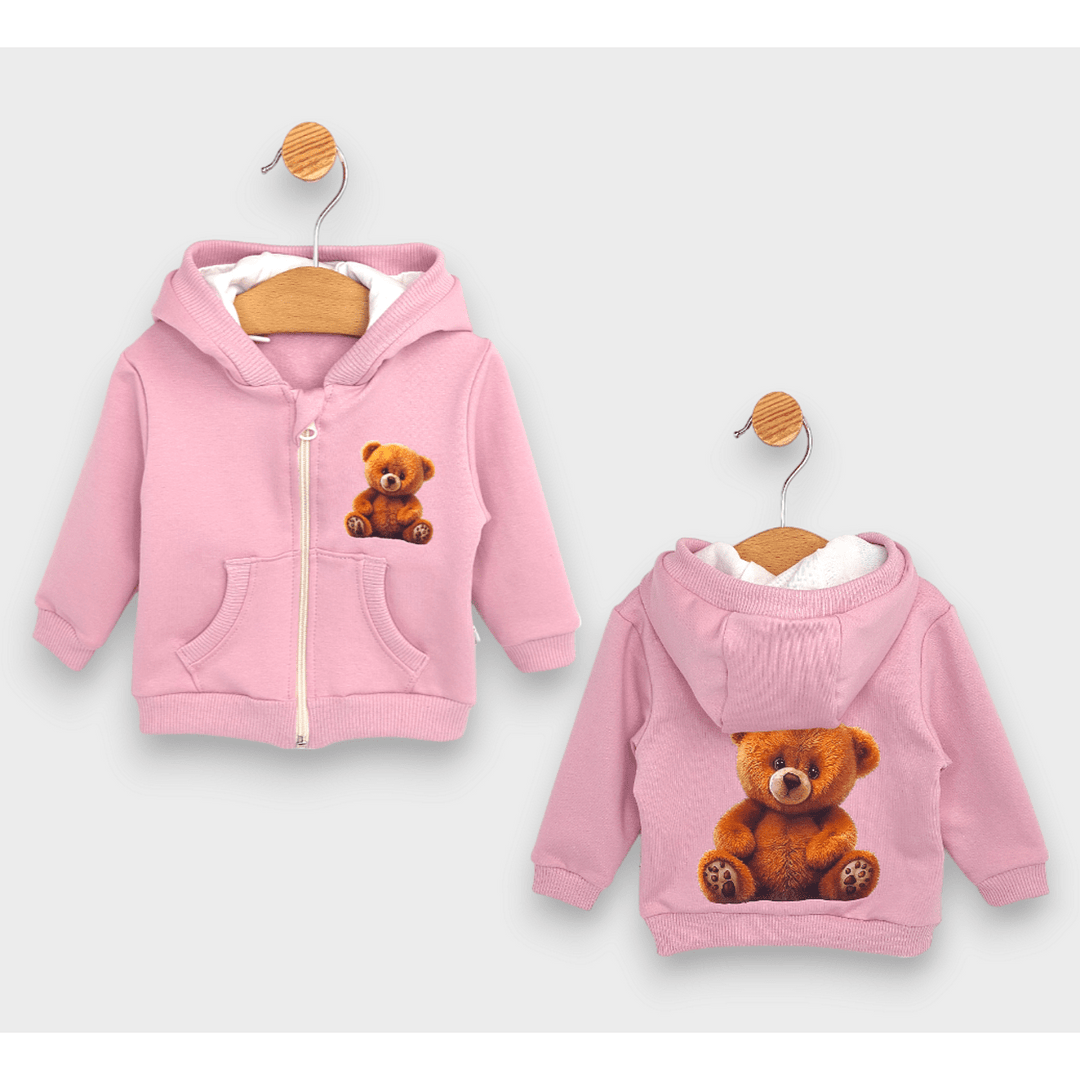Rainy Детски суитшърт Cute Bear 62-92 см. пепел от рози