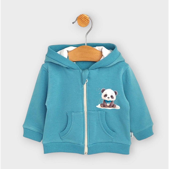 Rainy Детски суитшърт Панда с панделка 62-92 см. бор