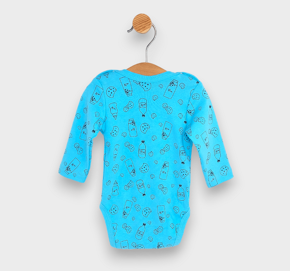 Rainy Детско боди с дълъг ръкав Milk 48-74 см. тюркоаз