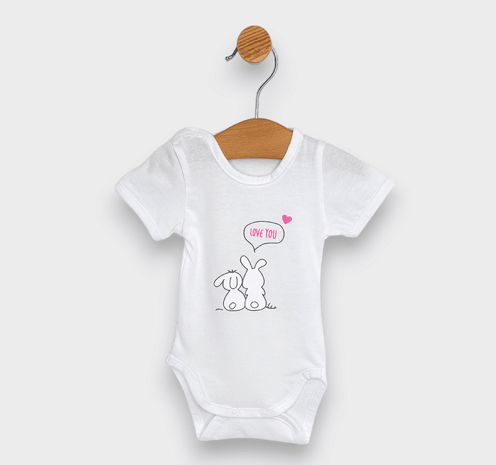 Rainy Детско боди с къс ръкав Love you 56-74 см.