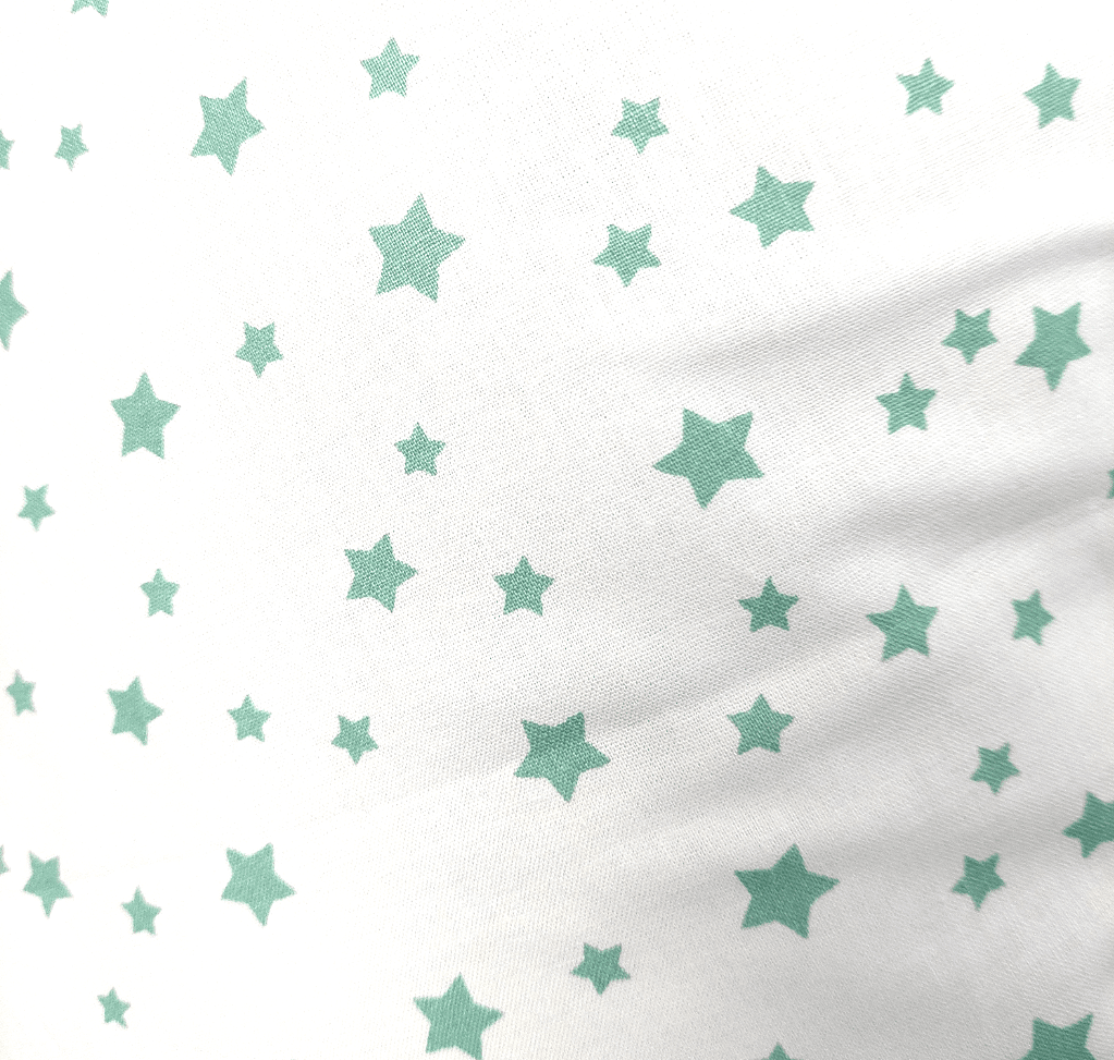 Rainy Детско спално чувалче Класик с цип Мента звезди