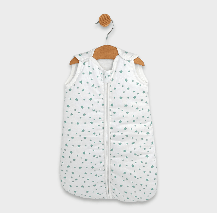 Rainy Детско спално чувалче Класик с цип Мента звезди
