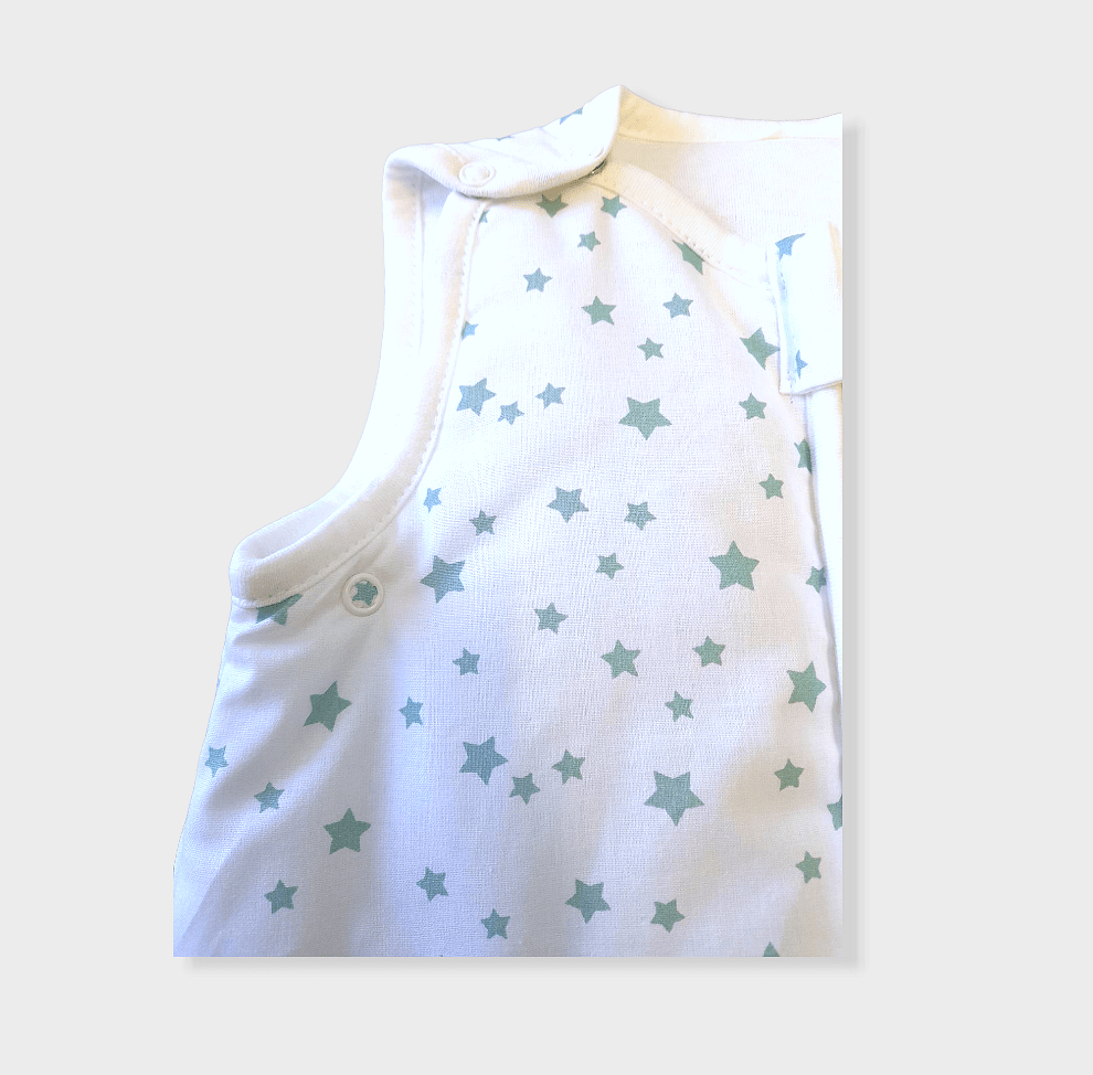 Rainy Детско спално чувалче Класик с цип Мента звезди