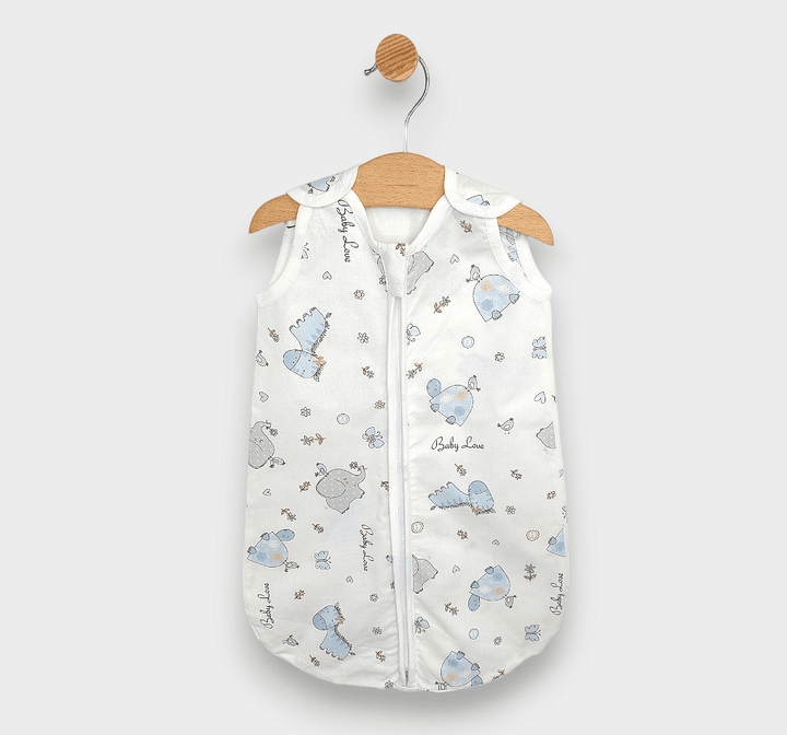 Rainy Детско спално чувалче Класик с цип Сини Зебри и Слончета Лято