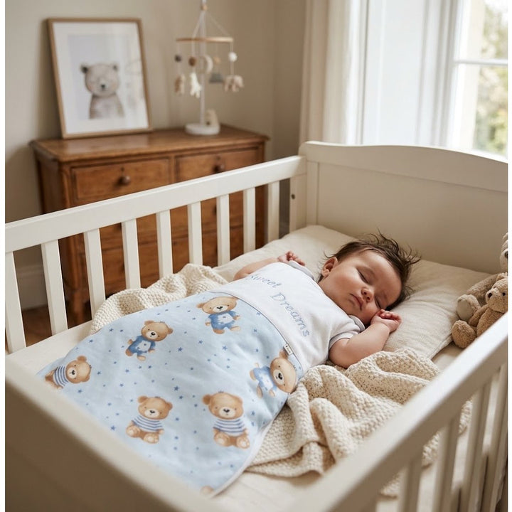 Rainy Детско спално чувалче Sweet Dreams Мече син