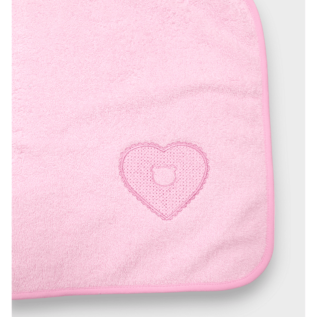Rainy Хавлиена кърпа Сърце с мече 40х60 см. розов