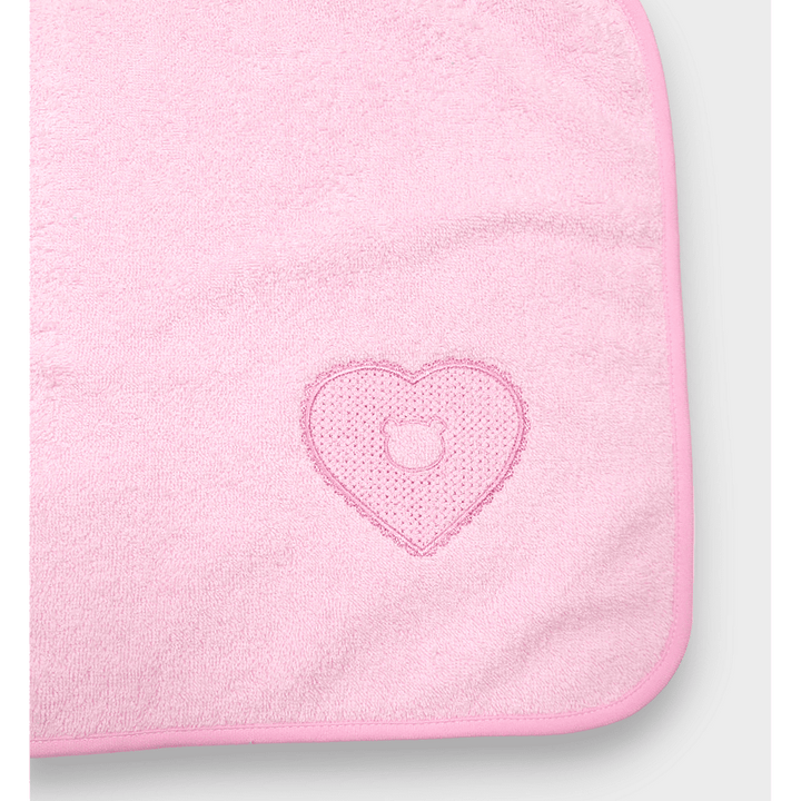 Rainy Хавлиена кърпа Сърце с мече 40х60 см. розов