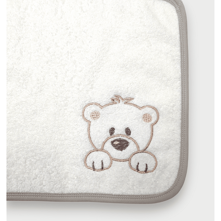 Rainy Комплект бебешка хавлия с качулка Мече 90х90 см. + кърпа 40х60см.