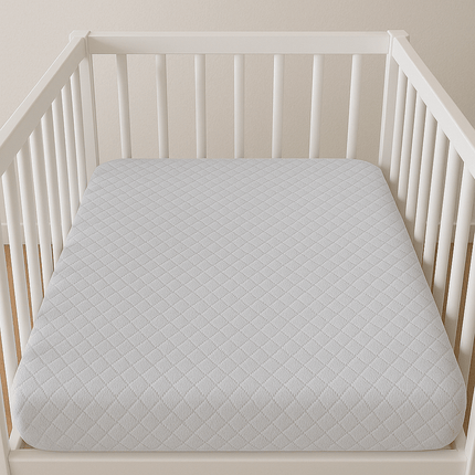 Rainy Комплект бебешки трикотажен чаршаф с ластик и капитониран протектор Лукс 60х120 см. екрю