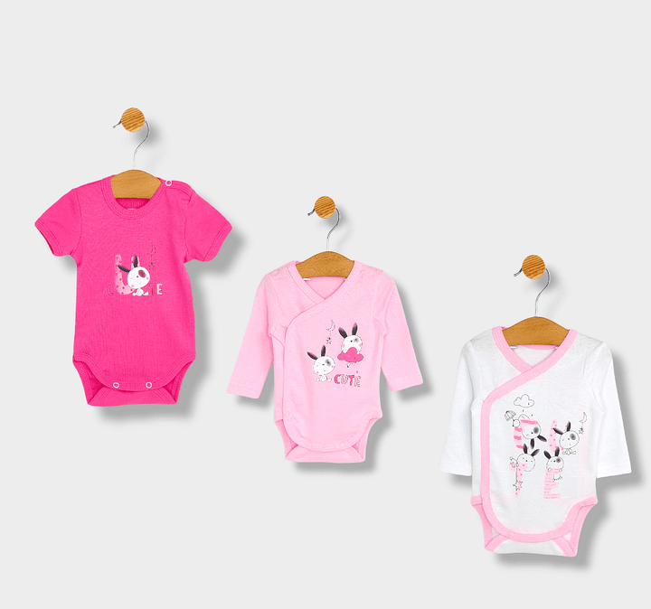 Rainy Комплект бодита 3 части Cute розово 56-74 см