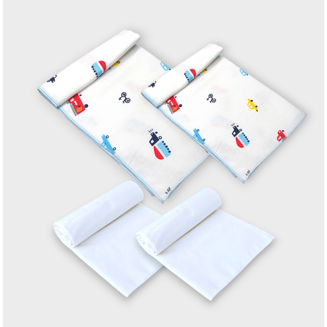 Rainy Комплект памучни пелени за бебе Бархет и Тензух Коли