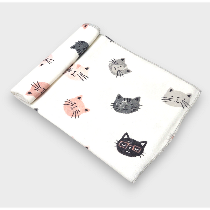 Rainy Комплект памучни пелени за бебе Бархет и Тензух Котенца