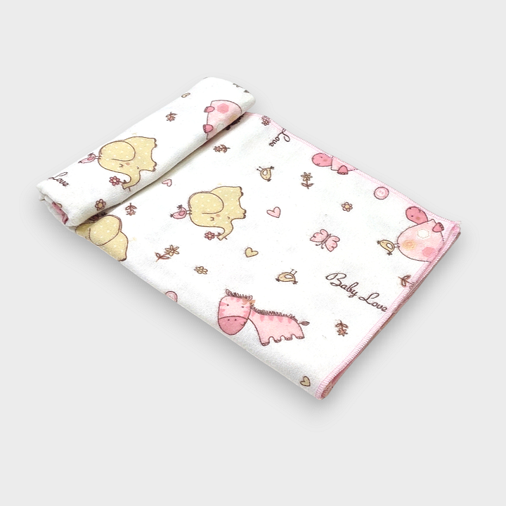 Rainy Комплект памучни пелени за бебе Бархет и Тензух Розови зебри и слончета